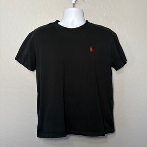 Polo Cotton T-Shirt Black‎ Red Pony Size Medium